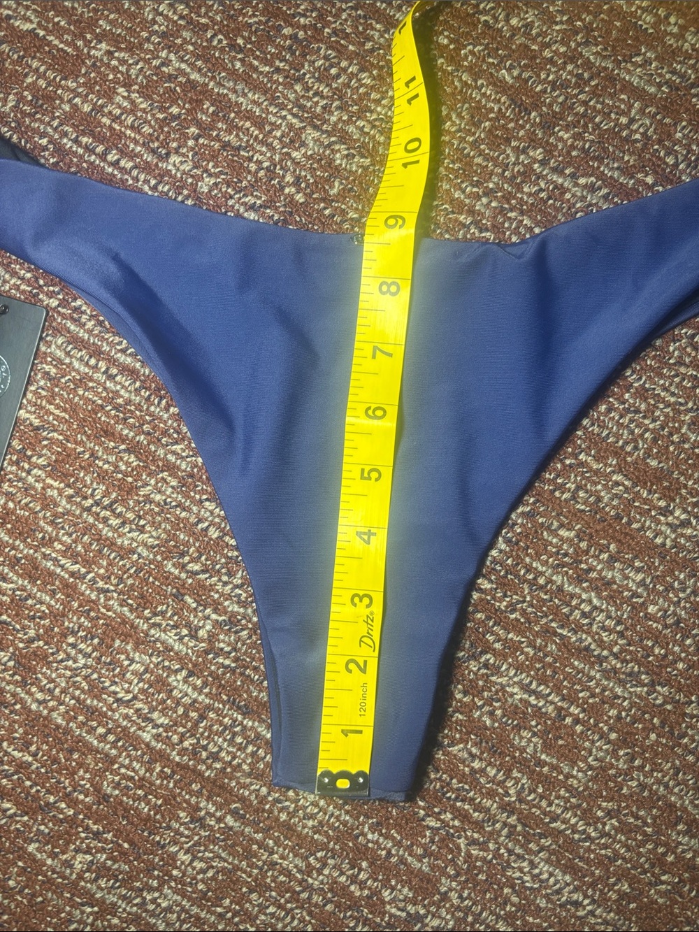 NWT mid rise cheeky bikini bottoms navy blue high leg classic swim bottoms Large - Picture 9 of 10